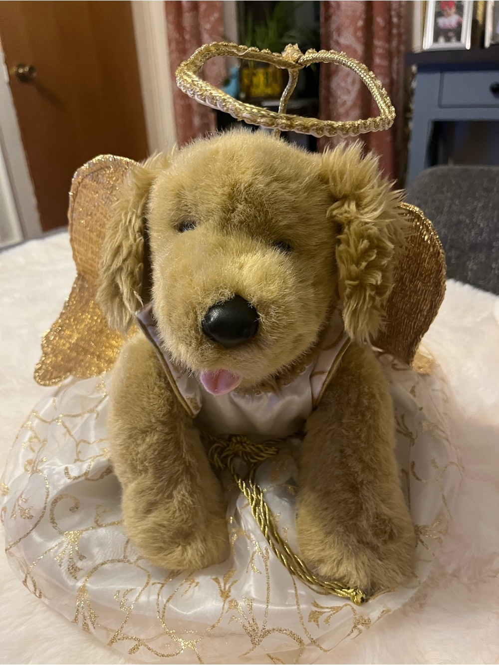 Build-A-Bear Golden Retriever Dog Plush Angel Outfit Wings Halo 3-Piece Set